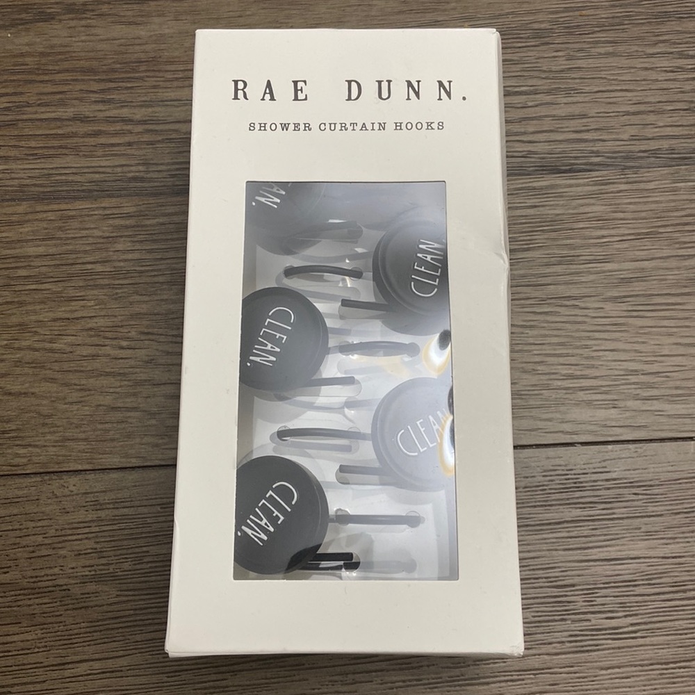 Brand New in box Rae Dunn shower curtain hooks
